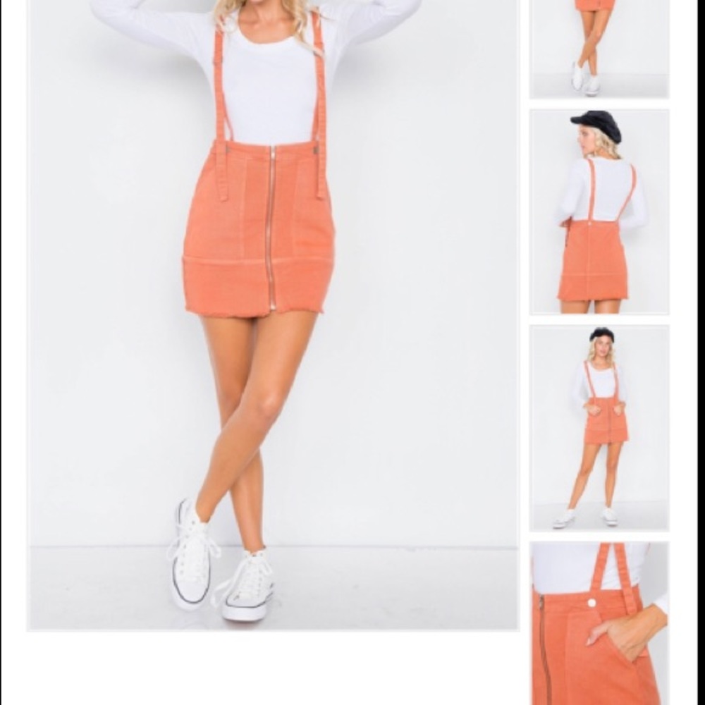 Marsala Overall Jean Mini Skirt